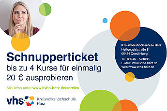 Mit dem Schnupperticket Kurse einfach mal ausprobieren