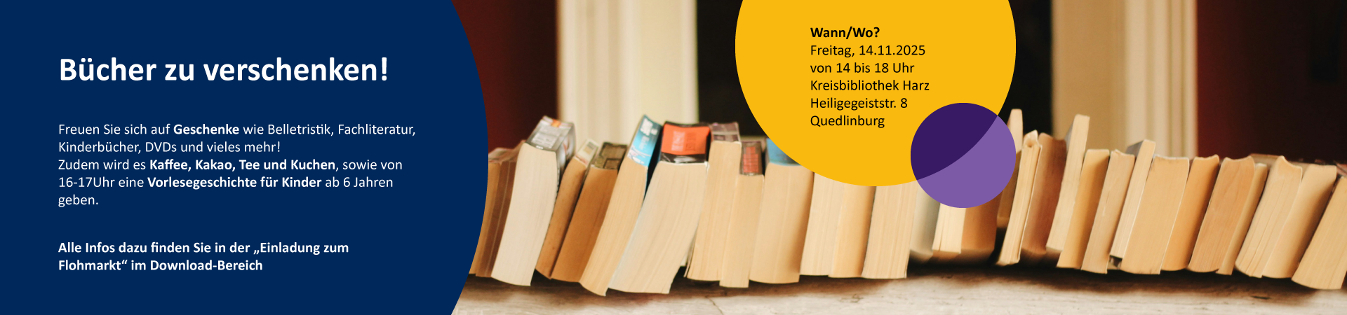 Flohmarkt der Kreisbibliothek Harz – Bücher, Geschenke und mehr.